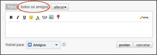 Enviando recados para todos os amigos do orkut