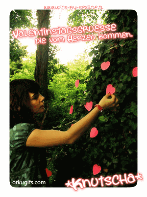 Valentinstagsgrüße die vom Herzen kommen. Knutscha
