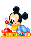 Baby Mickey playing with toys