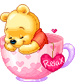 Baby Pooh sleeping in teacup