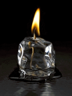 Candle made of ice
