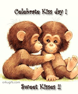 kissing monkeys cartoon