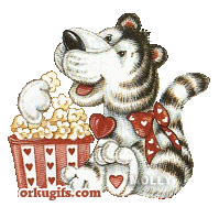 Dog Eating popcorn