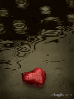 Heart in rain