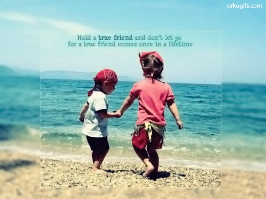 Hold a true friend and don't let go for a true friend comes once in a lifetime - Images and gifs for social networks