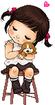 Little girl hugging puppy