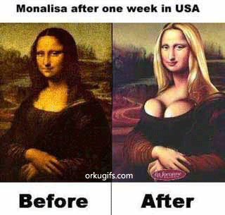 Mona Lisa after one week in USA