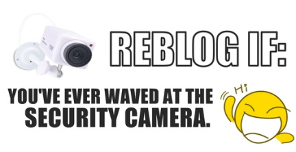 Reblog if you ever waved at the security camera