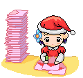 Santa Claus assistant writing letters