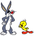 Sylvester disguised as Bugs Bunny