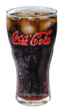 Smiley en una copa de Coca-Cola