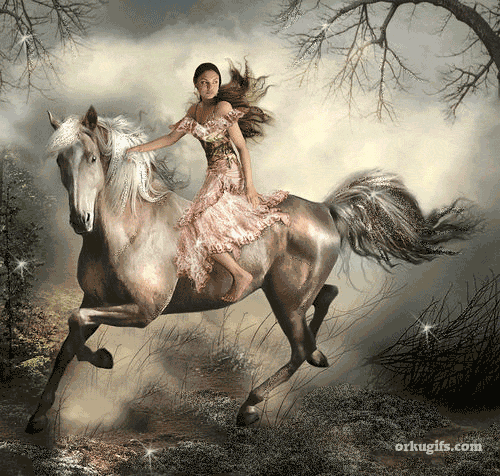 Mulher andando à cavalo