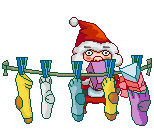 Papai Noel desmaiando com cheiro ruim da meia