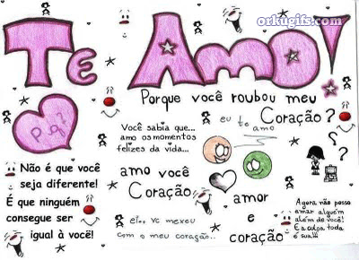 Por que você roubou meu coração ? Não é que você seja diferente! É que ninguém consegue ser igual à você! Você sabia que amo os momentos felizes da vida... Amo você coração. Agora não posso amar alguém além de você e a culpa é toda sua!!!