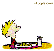 Calvin experimentando comida