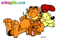 Garfield Sleeping next to Odie