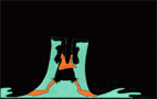 Daffy Duck fighting against black screen